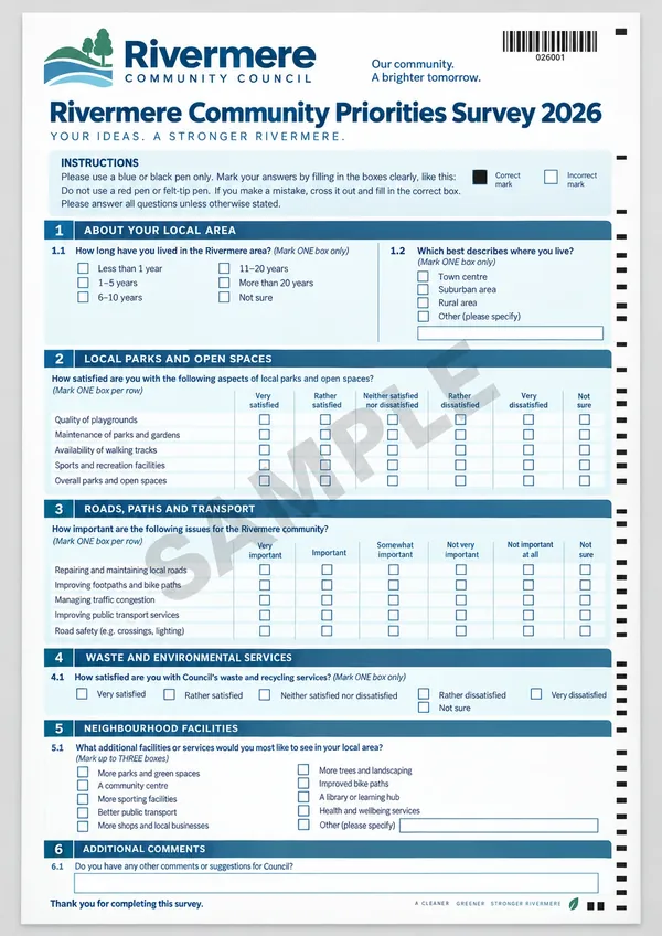 Illustrative community survey sample